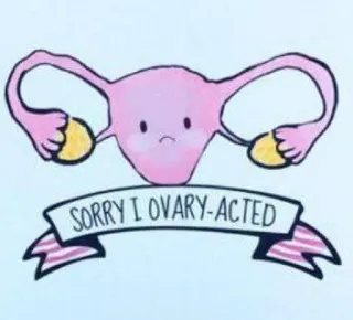 🥺 aabc1f73 SORRY I OVARY-ACTED rahim, ovarium, plesetan, anatomi, kartun, permintaan maaf, maaf telegram sticker