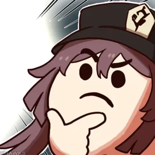 💠 4c90114c Hu Tao Genshin Impact Anime, Chica, Videojuego, Pensando, Meme, Divertido whatsapp sticker