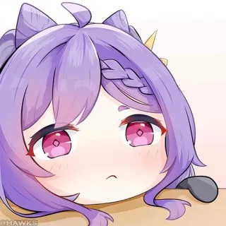 💠 857b2ee1 Anime, Lindo, Pelo morado, Chibi, Videojuego whatsapp sticker