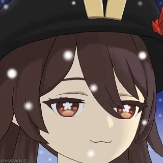 💠 c10ccb65 Hu Tao Genshin Impact Anime, Videojuego, Sombrero, Personaje, Chica whatsapp sticker