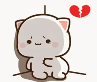 💔 0636a6aa 猫, 伤心, 心碎, 卡通, 可爱, 情绪化 telegram sticker