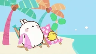 😌 f723bdcf Molang 莫朗, Piu Piu, 可爱, 沙滩, 卡哇伊, 卡通, 假日 telegram sticker