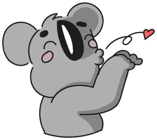😘 1d23fb37 koala, cinta, imut, hati, binatang, stiker whatsapp sticker