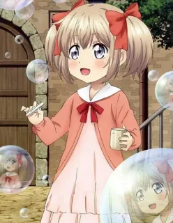 😍 c87b2b44 anime, child, girl, bubbles, cartoon, cute, kawaii whatsapp sticker