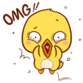 😱 0d88e136 OMG!! ไก่, omg, การ์ตูน, ตกใจ, น่ารัก telegram sticker