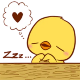 💭 4d1cf370 Zzz... ง่วง, ไก่, น่ารัก, หัวใจ, คาวาอิ, นอน telegram sticker