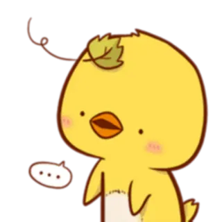 👀 852f212d ... นก, สีเหลือง, การ์ตูน, น่ารัก, กำลังคิด telegram sticker