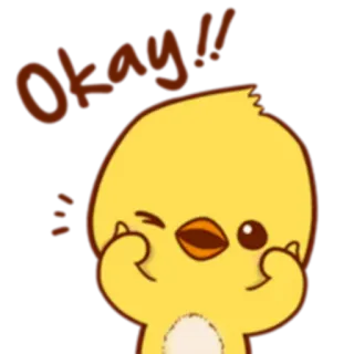 👌 ce9358b8 Okay!! ลูกไก่, น่ารัก, โอเค, นก telegram sticker