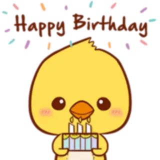 🎂 d222c14d Happy Birthday สุขสันต์วันเกิด, วันเกิด, การเฉลิมฉลอง, สัตว์, ลูกเจี๊ยบ, การ์ตูน telegram sticker