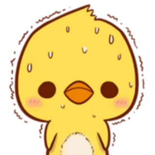 🙈 dd5c71af ลูกเจี๊ยบ, นก, เหงื่อ, น่ารัก, สีเหลือง, สัตว์ telegram sticker