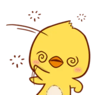 💫 f9e1121a ลูกไก่, เวียนหัว, การ์ตูน, น่ารัก, นก, สีเหลือง telegram sticker