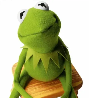 🙂 382aa0bf Kermit the Frog 科米蛙, 青蛙, 布偶, 绿色, 坐着, 卡通 telegram sticker