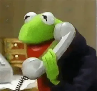 😻 7cc66307 Kermit 科米蛙, 布偶, 打电话, 绿色, 青蛙, 卡通 telegram sticker
