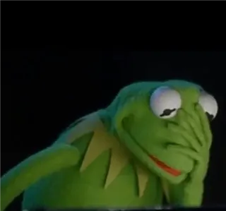 😑 f6169b60 Kermit 科米蛙, 木偶, 表情包, 绿色, 捂脸, 反应 telegram sticker