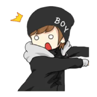 🙀 26dca676 BOY เด็กผู้ชาย, การ์ตูน, ตกใจ, ประหลาดใจ telegram sticker