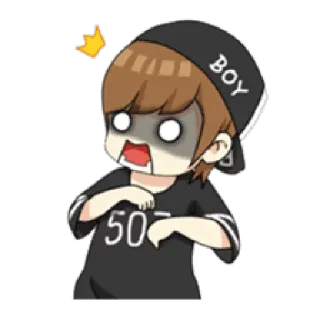 😱 7a03bda2 BOY การ์ตูน, ตกใจ, เด็กผู้ชาย, สติกเกอร์ telegram sticker