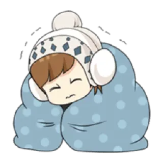 🎧 8a3d2a17 ฤดูหนาว, หนาว, ห่อตัว, ผ้าห่ม, หมวก, อบอุ่น, น่ารัก telegram sticker