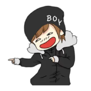 😆 cf853d8c BOY การ์ตูน, เด็กผู้ชาย, สติกเกอร์, เยาวชน, อนิเมะ, ท่าทาง telegram sticker