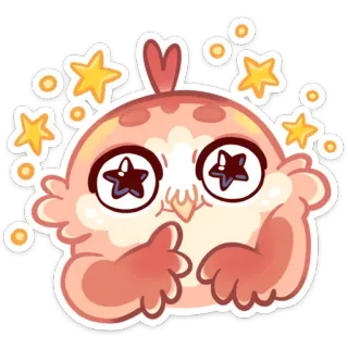 👍 15a14d4e bird, cute, cartoon, stars, sticker, kawaii whatsapp sticker