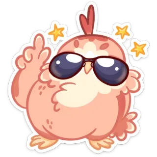 😎 8bc18aed chicken, bird, sunglasses, cartoon, animal, cute whatsapp sticker