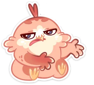 😑 3c0c69b0 oiseau, mignon, autocollant, dessin animé, en colère, drôle telegram sticker