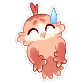 😊 64f4c8bc hibou, dessin animé, kawaii, mignon, oiseau, animal telegram sticker
