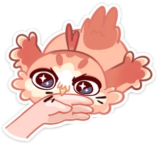 👄 6ac65074 mignon, hibou, dessin animé, kawaii, chibi, animé, animal, autocollant telegram sticker