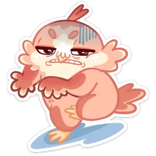 🏃‍♀️ 7b7499c7 oiseau, dessin animé, en colère, drôle, autocollant, mignon telegram sticker