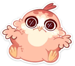 🤷‍♂️ c4b339ab hibou, oiseau, mignon, dessin animé, animal, autocollant telegram sticker