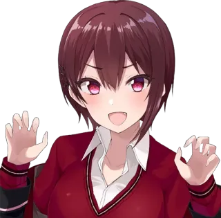 😈 73bf063d Fille animé, Mignon, Uniforme scolaire, Dessin animé, Joyeux, Style animé telegram sticker