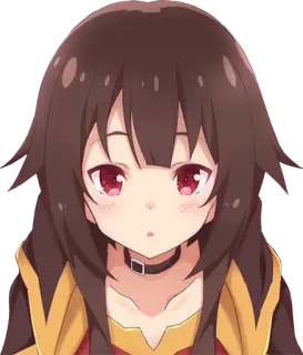 😯 f1036972 Megumin Konosuba Anime, Fille, Mignon, Cheveux bruns, Yeux rouges, Megumin, Konosuba telegram sticker