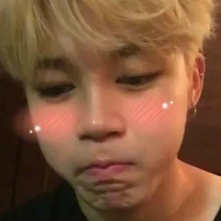 ☺ 4e291b83 Jimin kpop, bts, jimin, idola, penyanyi, imut, tersipu whatsapp sticker