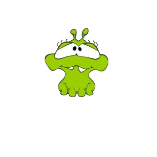😉 52469231 Om Nom Cut the Rope Мультфильм, Зеленый, Монстр, Милый, Игра, Персонаж telegram sticker