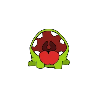 😖 b8b454aa зеленый монстр, открытый рот, мультяшный, существо, смешной, персонаж telegram sticker