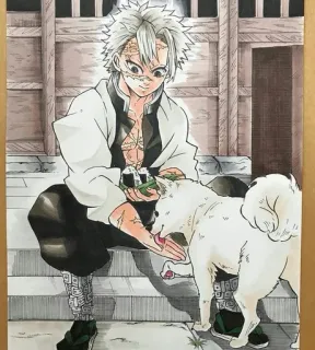 🐶 97b03214 Sanemi Shinazugawa Demon Slayer อนิเมะ, หมา, มังงะ, ตัวละคร, ซาเนมิ ชินาสึกาวะ telegram sticker