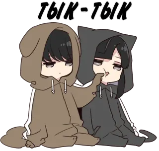 👉 e62cf482 ТЫК-ТЫК dễ thương, động vật, hoạt hình, chibi, mèo, chó telegram sticker
