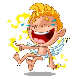 😂 03fe42ba купидон, ангел, смех, мультфильм, радость, юмор telegram sticker