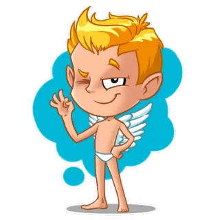 👌 c13a63eb купидон, ангел, мультфильм, крылья, нижнее белье, персонаж, блондинка, ок telegram sticker