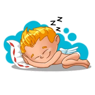 😴 d1d98d87 ZZZ спящий, ангел, милый, мультик, сонный, дремать, крылатый telegram sticker