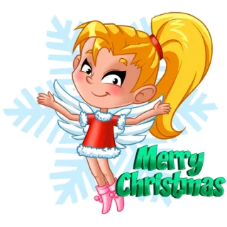 🎉 828ce273 Merry Christmas christmas, angel, holiday, girl, cartoon telegram sticker