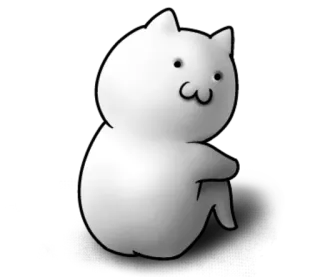 😏 4bf915d7 猫, 白, 漫画, 可愛い, 動物, 面白い telegram sticker