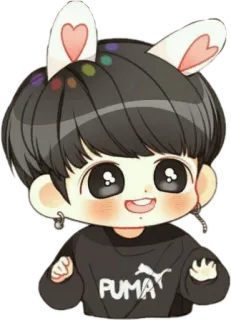 😍 7d5e0b1a Dessin animé, Mignon, Oreilles de lapin, Anime, Kawaii, Puma whatsapp sticker