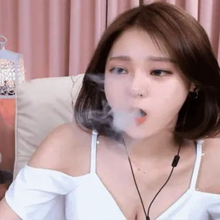 😢 6de776a2 여자, 흡연, 연기, 소녀 telegram sticker