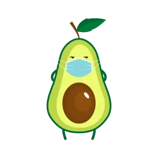 😷 396e824e alpukat, masker, buah, kartun, kesehatan, perlindungan telegram sticker