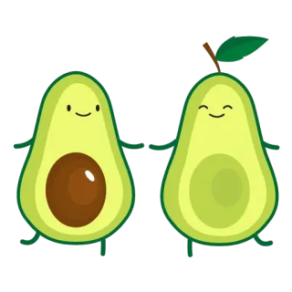 👫 c8750af5 alpukat, buah, imut, makanan, kawaii, sehat telegram sticker