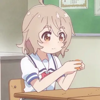 🌸 0b5de42c อนิเมะ, นักเรียนหญิง, น่ารัก, ตัวละคร, นั่ง, โรงเรียน telegram sticker