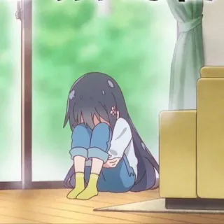 🌸 a6721fd8 อนิเมะ สาว, เศร้า, ร้องไห้, ในร่ม, อารมณ์ telegram sticker