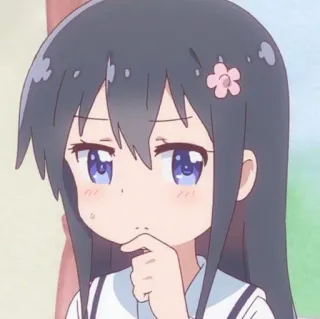 🌸 e6c1b08b สาวอนิเมะ, น่ารัก, กำลังคิด, ดอกไม้, ตัวละคร, การ์ตูน telegram sticker