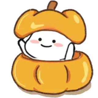 😆 67b5e962 pumpkin, cute, kawaii, cartoon, halloween, fall, character telegram sticker