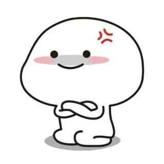 😤 0e7ef7f3 귀여운, 화난, 만화, 흰색, 캐릭터, 감정, 애니메이션 telegram sticker